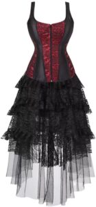 Corset con tirantes y falda burlesque