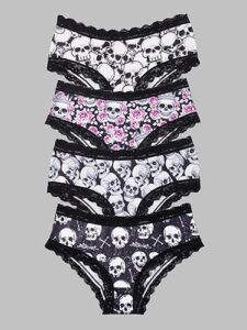 Conjunto gótico negro y morado con estampado de luna