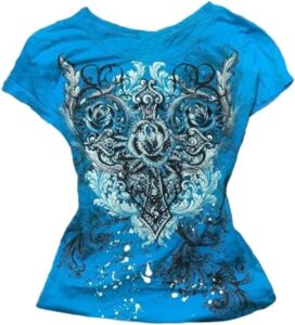 Camiseta grunge azul para un look Dark diario
