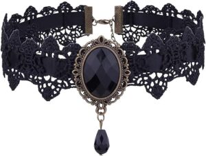 Collar de encaje gótico negro