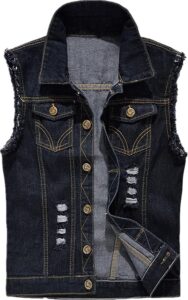 Chaleco vaquero sin mangas estilo punk