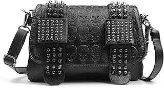 Bolso bandolera negro con calaveras