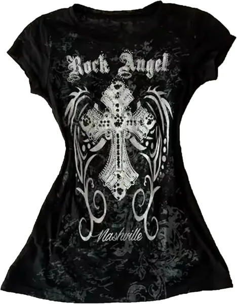 Camiseta gótica grunge Y2K vintage