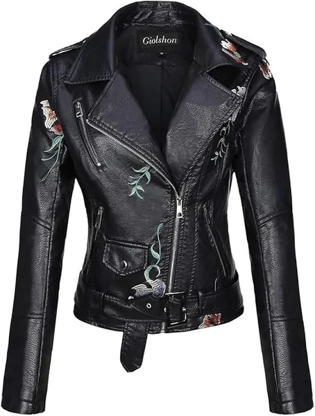 Chaqueta negra de cuero sintético