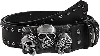 Cinturón punk con hebilla de calavera