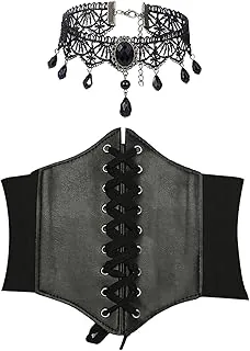 Corset negro de dos piezas con choker