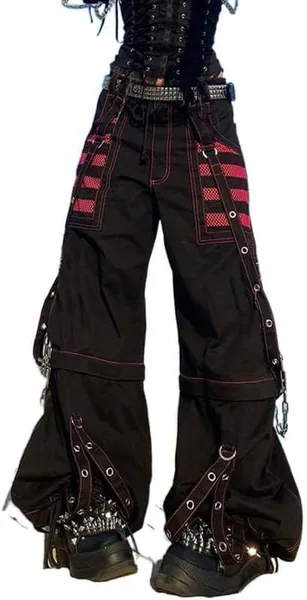 Pantalones Y2K de pierna ancha para estilo Dark
