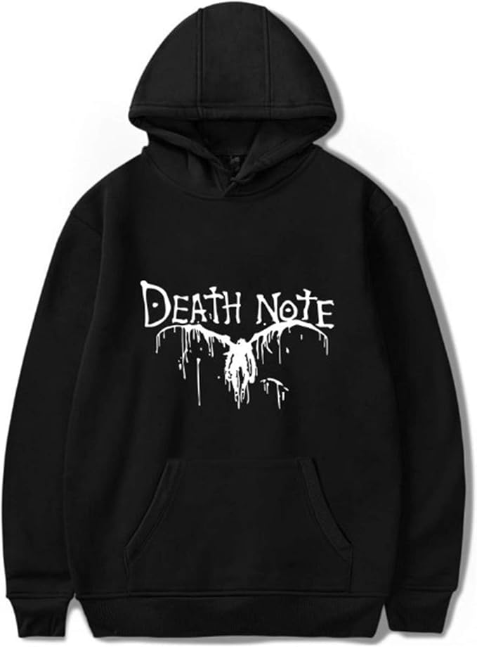 Sudadera negra con capucha y logo de Death Note
