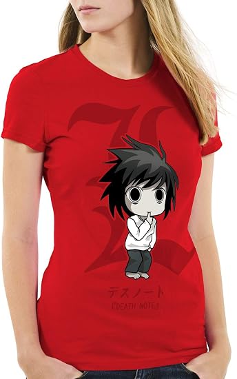 Camiseta roja style3 con L de Death Note