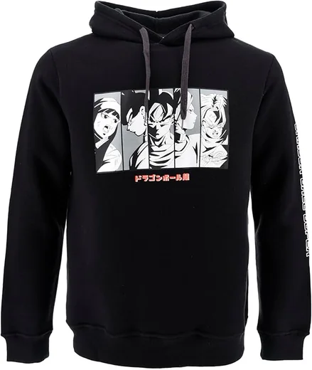 Sudadera negra Dragon Ball Z con viñetas de Goku