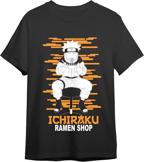 Camiseta negra Naruto del restaurante Ichiraku Ramen
